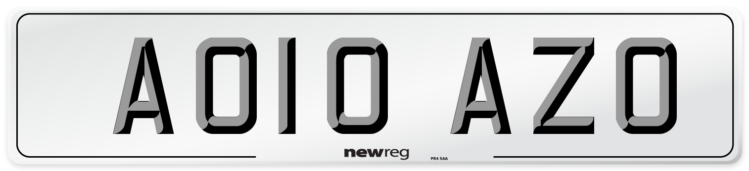 AO10 AZO Number Plate from New Reg